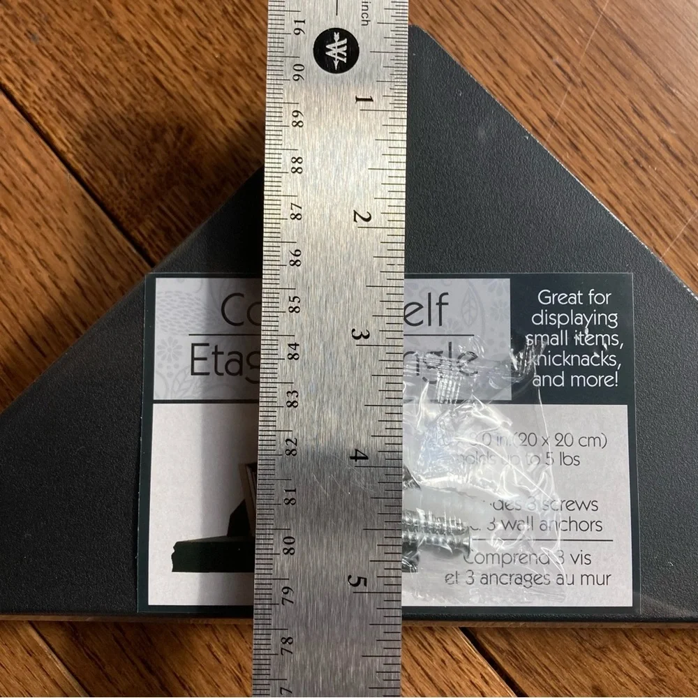 Black Corner‎ Shelf Small Floating Shelves Hardware Holds 5 lbs PVC NEW 11x5”